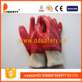 Red PVC Fully Dipped Gloves Interlock Liner, Knit Wrist (DPV100)